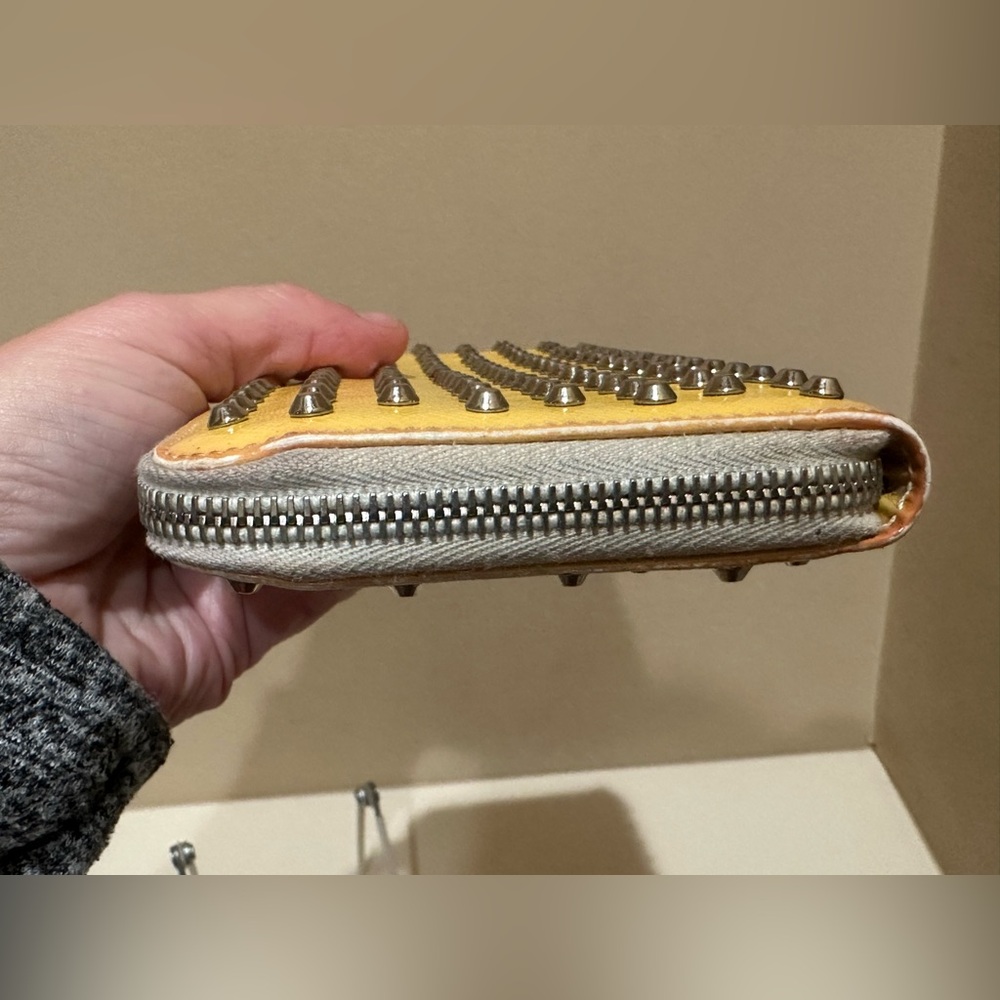 Prada Studded Yellow Saffiano Long Zippy Wallet - Picture 8 of 16